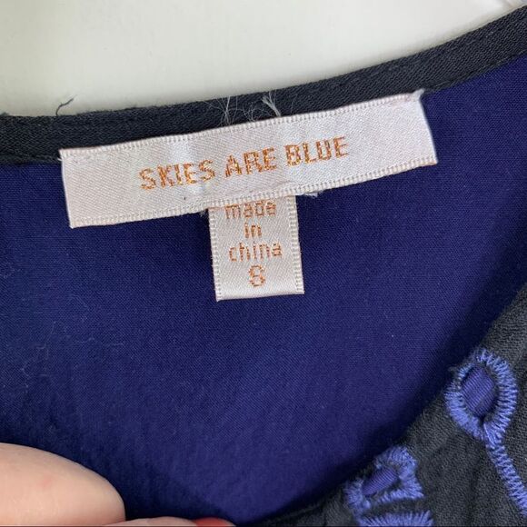 Skies Are Blue Navy Lace Tank Top Sz S - Picture 5 of 11
